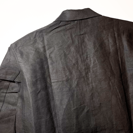 1950's AU MOLINEL Black Linen Coat Deadstock