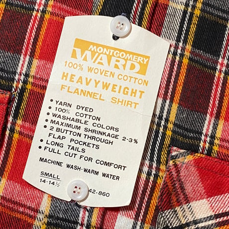 1960〜70's MONTGOMERY WARD Heavy Flannel L/S Shirt Deadstock