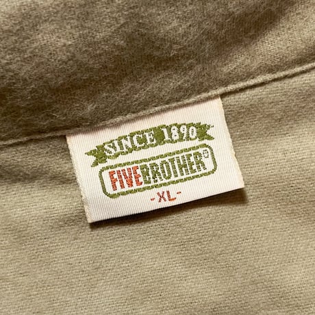 1980's FIVE BROTHER Chamois Cloth L/S Shirt Deadstock