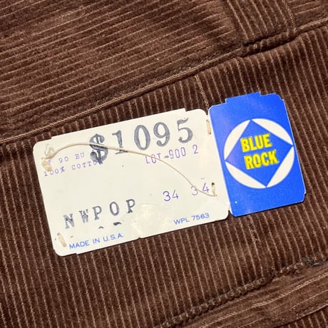 1960's BLUE ROCK Corduroy Trousers Deadstock