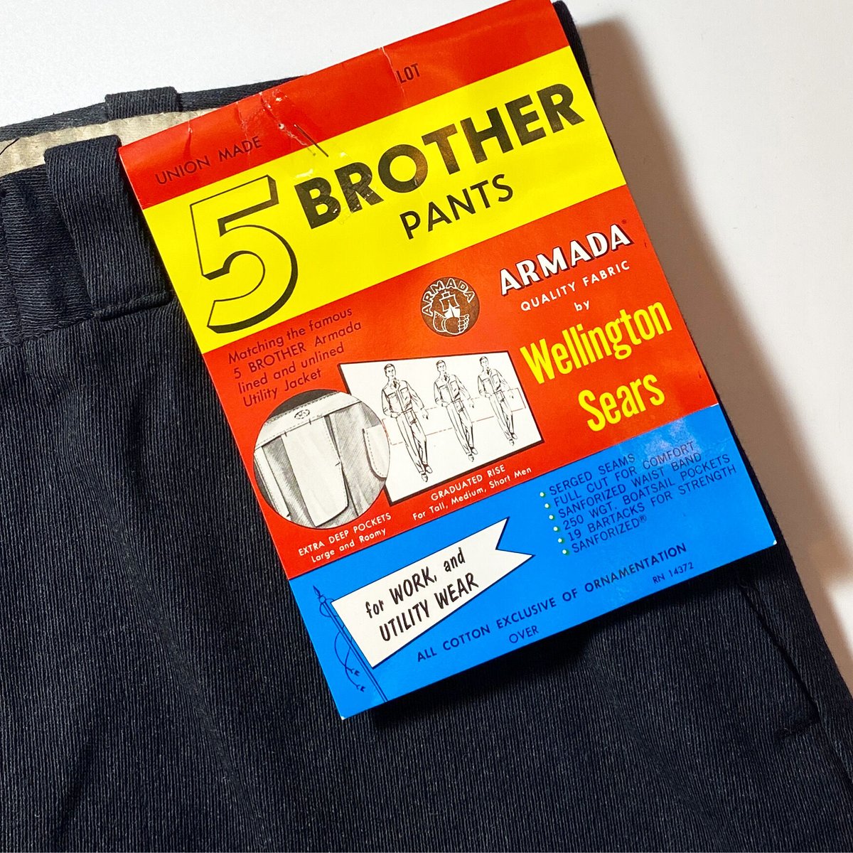1950〜60's 5 BROTHER Whipcord Trousers Deadstock