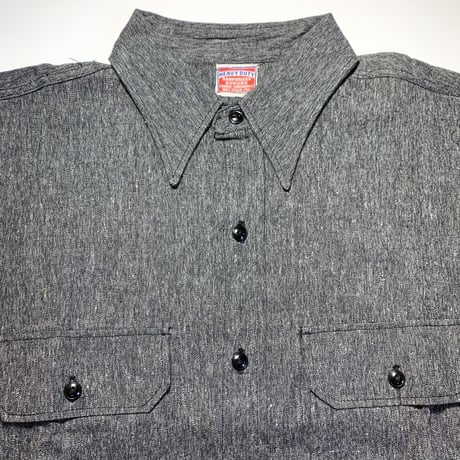 1950's HEAVY DUTY Black Chambray L/S Shirt Deadstock