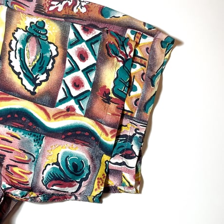 1950's KUONAKAKAI Rayon Hawaiian S/S Shirt