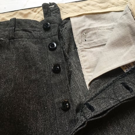 1940's Unknown Black Chambray Trousers