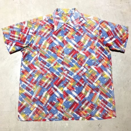 1950's Tropical Sportwear Seersucker S/S Shirt