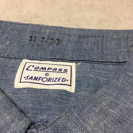 1950〜60's COMPASS Chambray L/S Shirt Deadstock