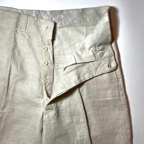 1930〜40's Unknown Linen Trousers Deadstock