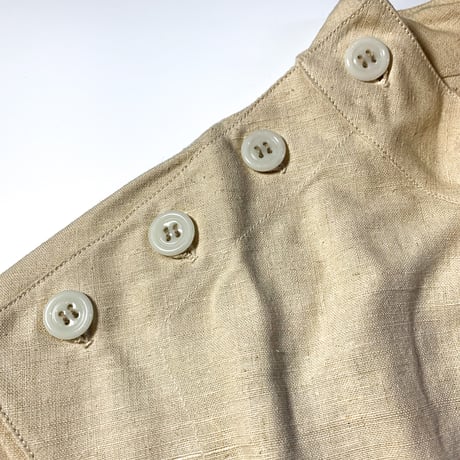 1940's〜 French Military Hospital Linen S/S Shirt Deadstock