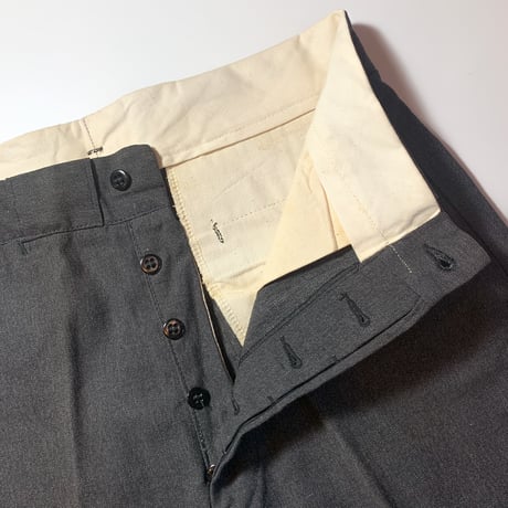 1940's Unknown Black Chambray Trousers Deadstock