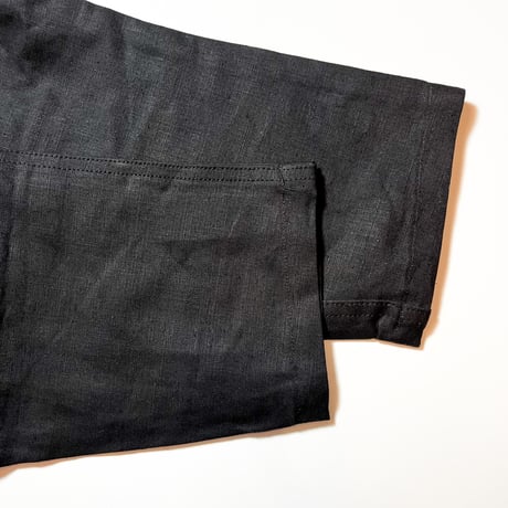 1950's AU MOLINEL Black Linen Coat Deadstock