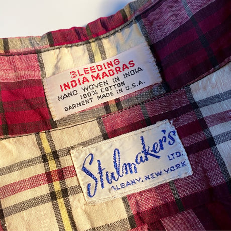 1960's Stulmaker's Indian Madras S/S Shirt