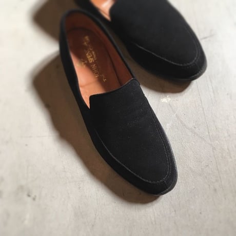 1980's JOHN SPENCER Black Nubuck Loafers