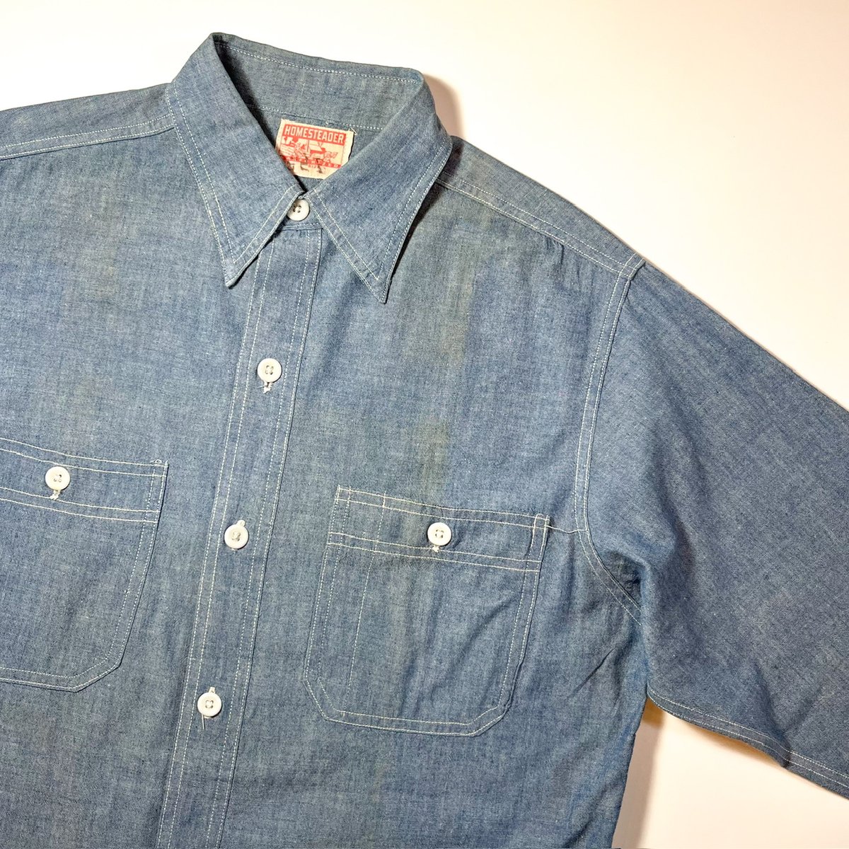 1950's HOMESTEADER Chambray L/S Shirt | Unwave