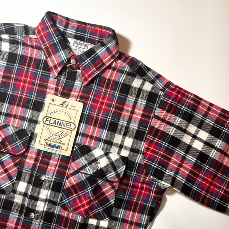 1980's FIVE BROTHER Heavy Flannel L/S Shirt Deadstock