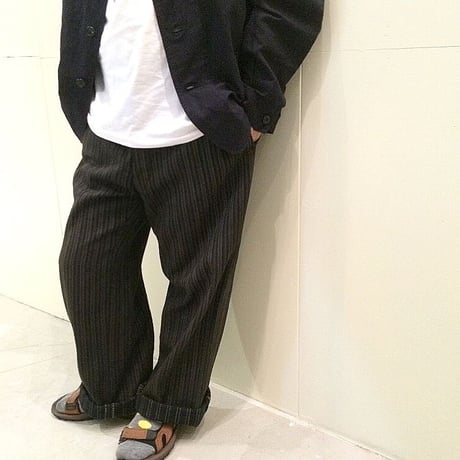 1930〜40's French Unknown Cotton Stripe Trousers