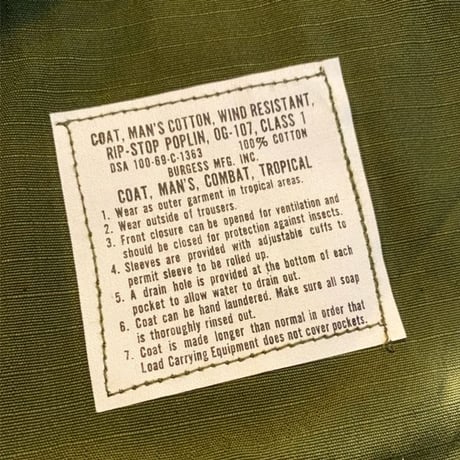 1960's US.ARMY Jungle Fatigue 4th Jacket Deadstock
