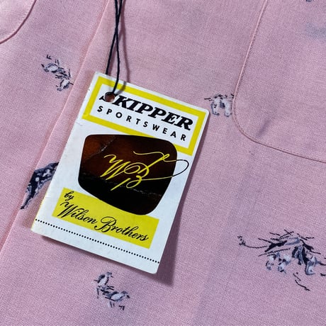 1960's WILSON BROTHERS Rayon L/S Shirt Deadstock