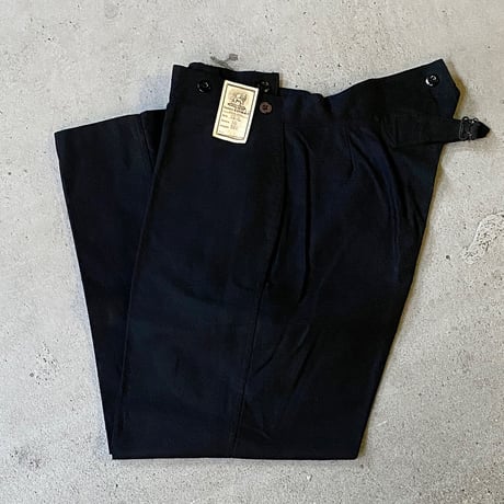 1920〜30's MARQUE DEPOSEE Black Cotton Trousers Deadstock