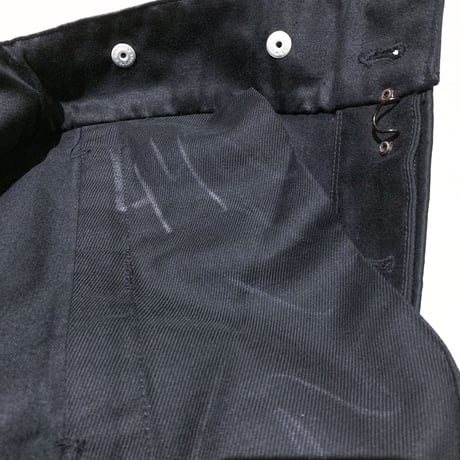 1930's Dubune&Devenchene Black Moleskin Trousers Deadstock