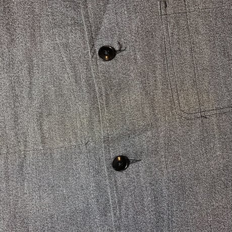 1940〜50's French Unknown Black Chambray Atelier Coat Deadstock