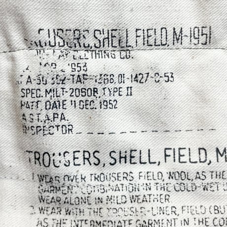 1950's US.ARMY M-51 Field Trousers Deadstock