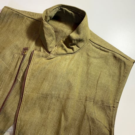1940's British Military Green Denim Vest Deadstock