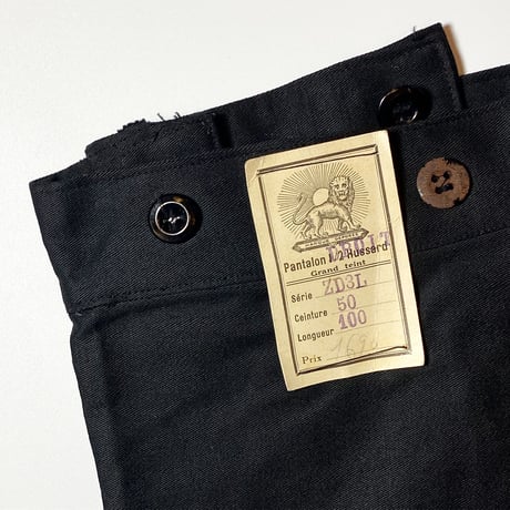 1920〜30's MARQUE DEPOSEE Black Cotton Trousers Deadstock