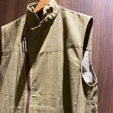 1940's British Military Green Denim Vest Deadstock