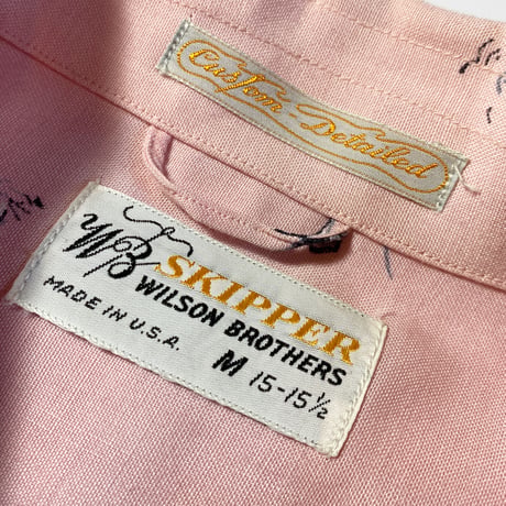 1960's WILSON BROTHERS Rayon L/S Shirt Deadstock