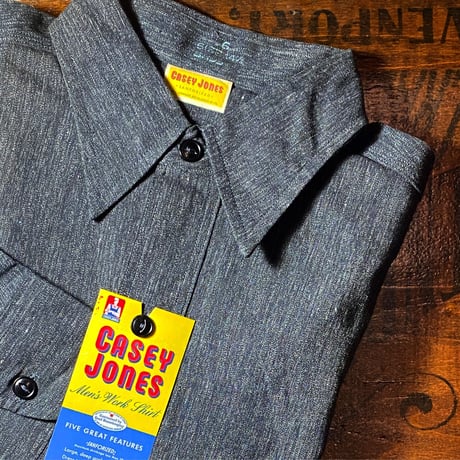 1950's CASEY JONES Black Chambray L/S Shirt Deadstock