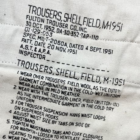 1950's US.ARMY M-51 Field Trousers Deadstock