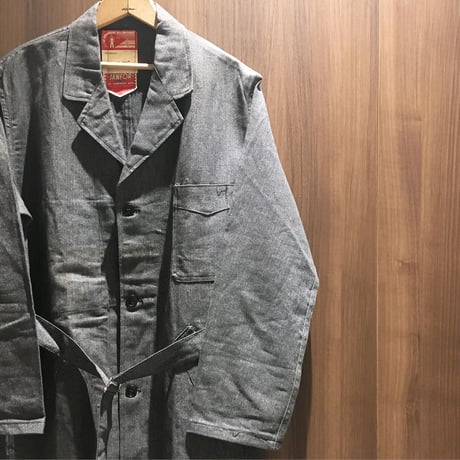 1950's LE VETEMENT ATLANTIQUE Black Chambray Atelier Coat Deadstock