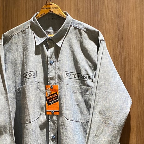 1960's RIVERSIDE Prisoner Chambray L/S Shirt Deadstock