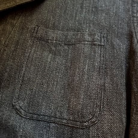 1950's French Unknown Black Chambray Atelier Coat