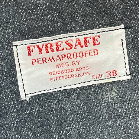 1950's FYRESAFE Black Covert Jacket Deadstock