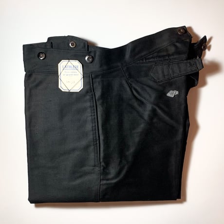 1930's〜 L'ATHLETE Black Moleskin Trousers Deadstock