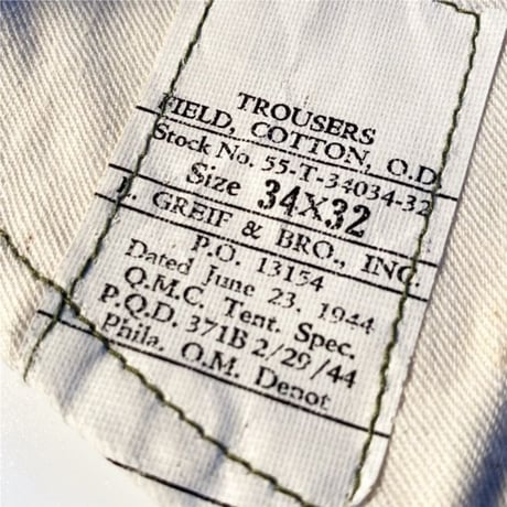 1940's US.ARMY M-43 Field Trousers Deadstock