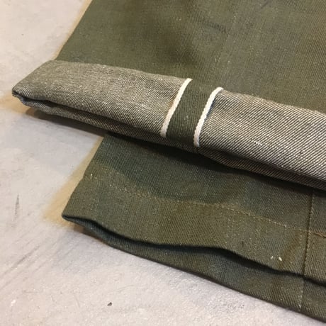 1950's British Army Green Denim Trousers Deadstock