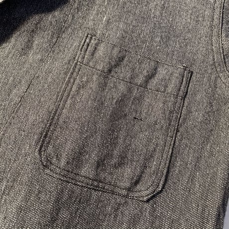 1950's French Unknown Black Chambray Atelier Coat