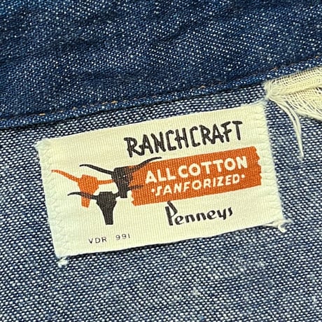 1960's RANCHCRAFT Denim Western L/S Shirt
