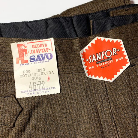 1940's〜 SAVO Brown Pique Trousers Deadstock