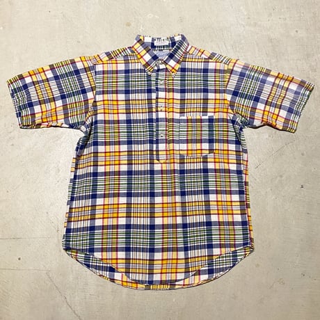 1970's The Ascot Shop Indian Madras Pullover S/S Shirt