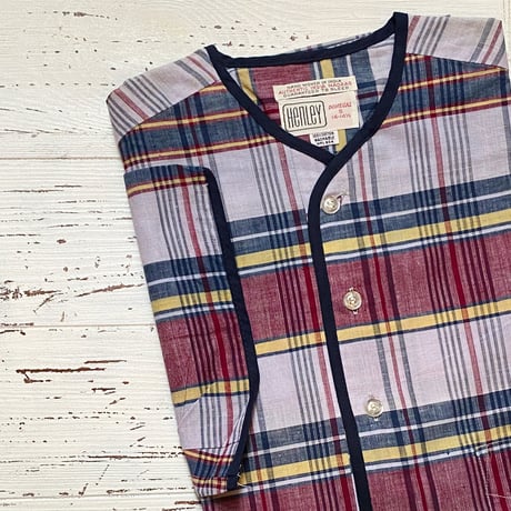 1960's DONEGAL Indian Madras Henleyneck S/S ShirtDeadstock