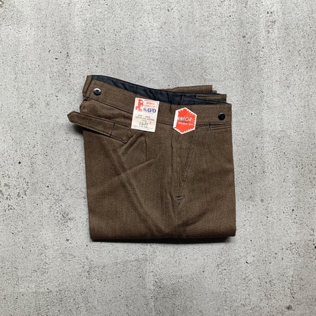 1940's〜 SAVO Brown Pique Trousers Deadstock