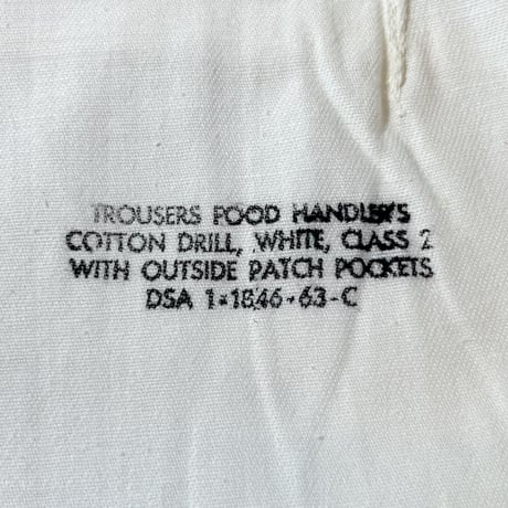 1960's US.ARMY Foodhandler Trousers Deadstock