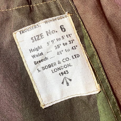 1940's British Army SAS Brush Pattern Over Trousers Deadstock