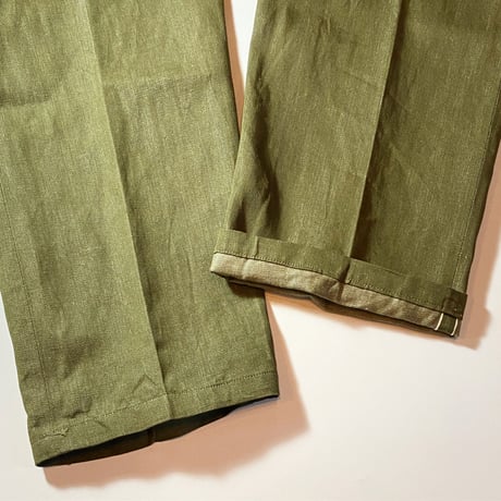 1950's British Army Green Denim Trousers Deadstock