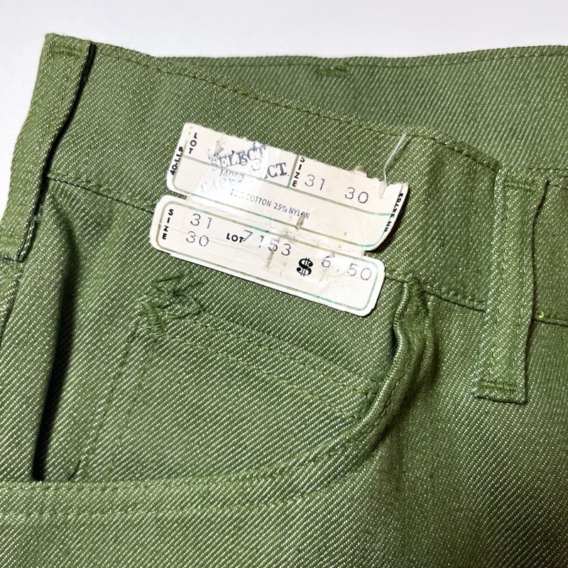 1960〜70's Lee Leens LASTIC Stretch Denim Tapere