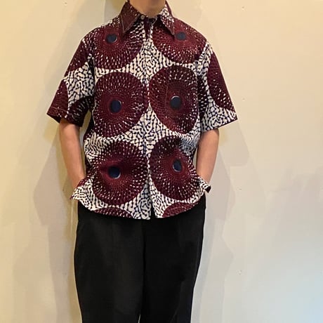 1960's WHITE NEW HAVEN Batik S/S Shirt