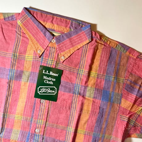 1980〜90's L.L.Bean Indian Madras S/S Shirt Deadstock